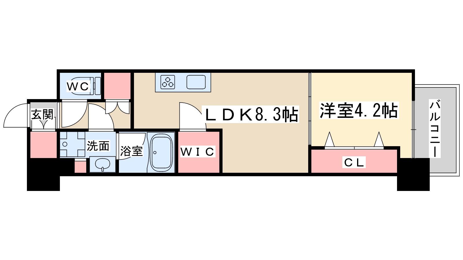 アーバネックス梅田中崎町Ⅱ(1LDK/3階)の間取り写真