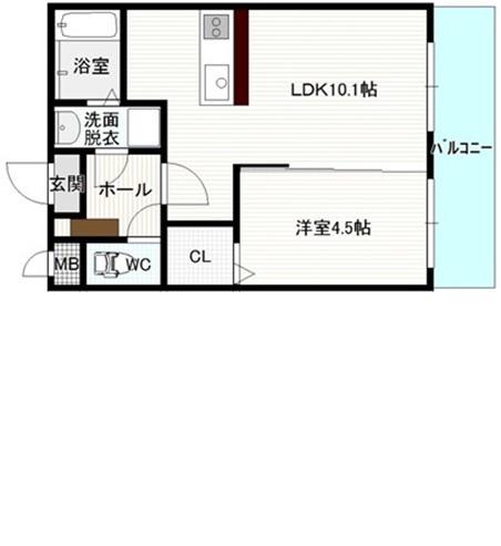 サンフェリーチェ(1LDK/2階)の間取り写真