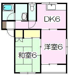 ラモベールA(2DK/2階)の間取り写真