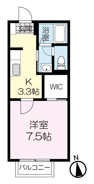 メゾン・ド・オクラホマVI(1K/2階)の間取り写真
