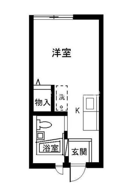 カーサあや(1K/1階)の間取り写真
