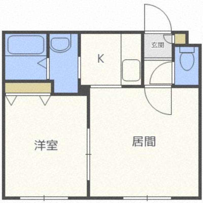 シャトー平岸(1LDK/3階)の間取り写真