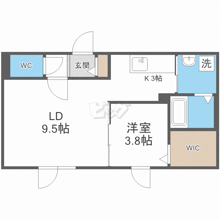 MIES(1LDK/4階)の間取り写真