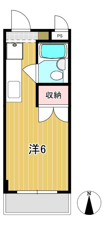 エジリスカイコート(ワンルーム/1階)の間取り写真