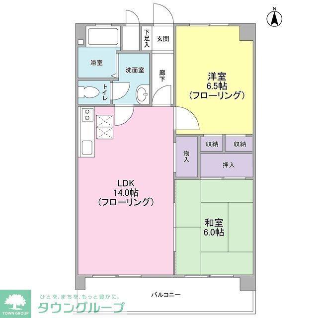 東久マンション(2LDK/2階)の間取り写真