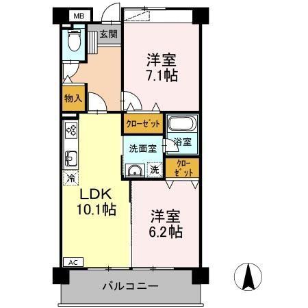 カンタベリーコート(2LDK/1階)の間取り写真