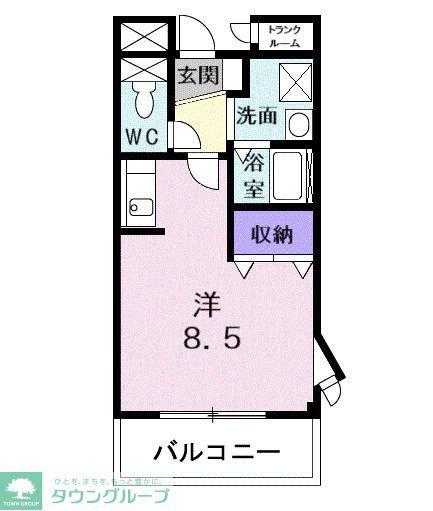 シィルクラール アイビー(ワンルーム/3階)の間取り写真