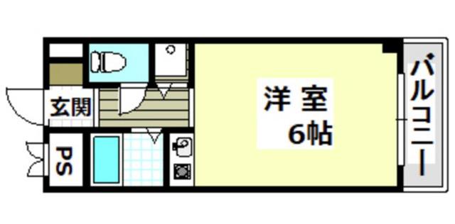シャトーボヌール庄屋(ワンルーム/3階)の間取り写真