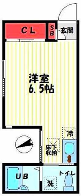ソリッド溝の口(ワンルーム/1階)の間取り写真