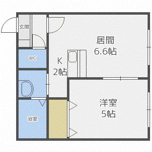 ケレス発寒(1LDK/3階)の間取り写真