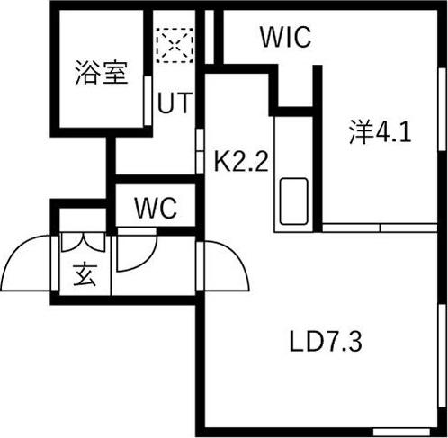 NOBLE VISTA 知事公館(1LDK/2階)の間取り写真