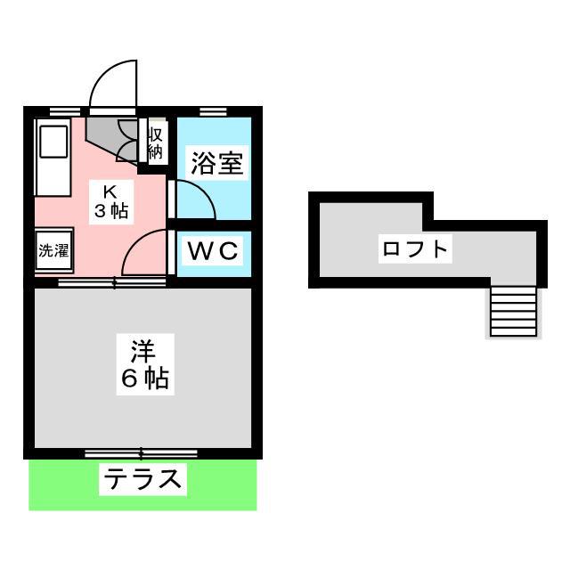 トップハット90(1K/1階)の間取り写真