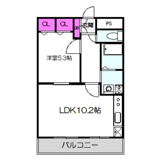 緑橋パインリッチ(1LDK/2階)の間取り写真