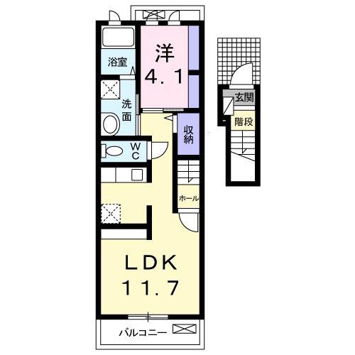 パストラル(1LDK/2階)の間取り写真