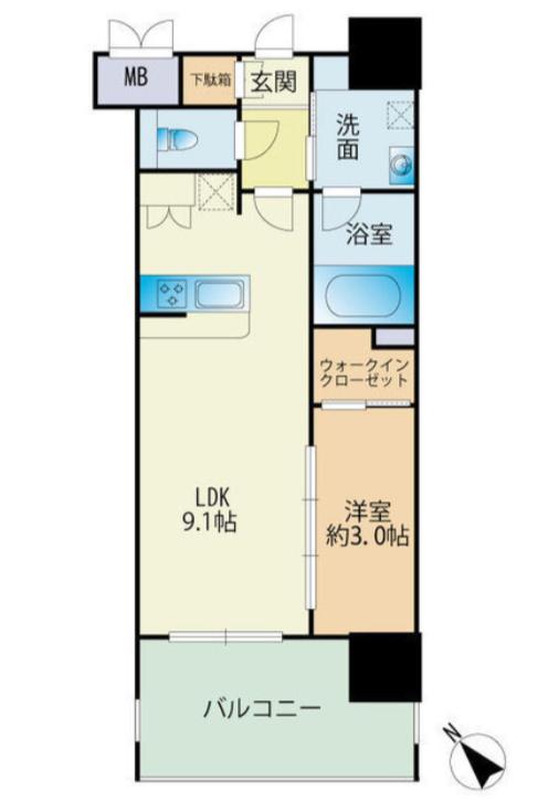 サニークレスト東比恵Ⅱ(1LDK/2階)の間取り写真