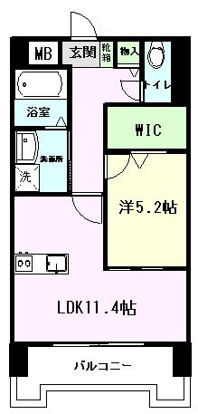N.VILLAGE菊陽(1LDK/4階)の間取り写真