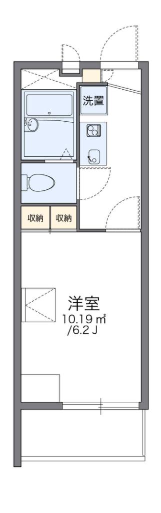 レオパレスカワキタ(1K/1階)の間取り写真