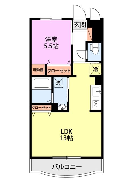 プチリリオ西が丘(1LDK/2階)の間取り写真