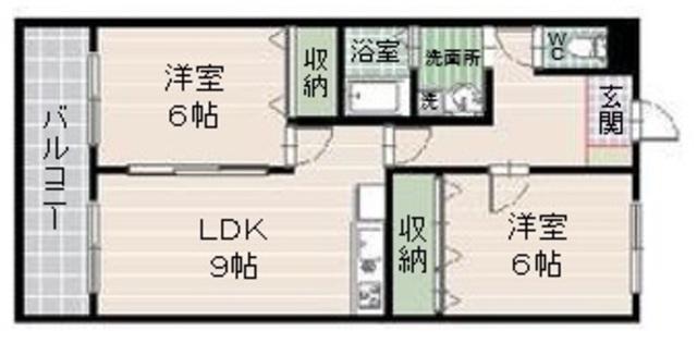 ウエストウィン(2LDK/2階)の間取り写真