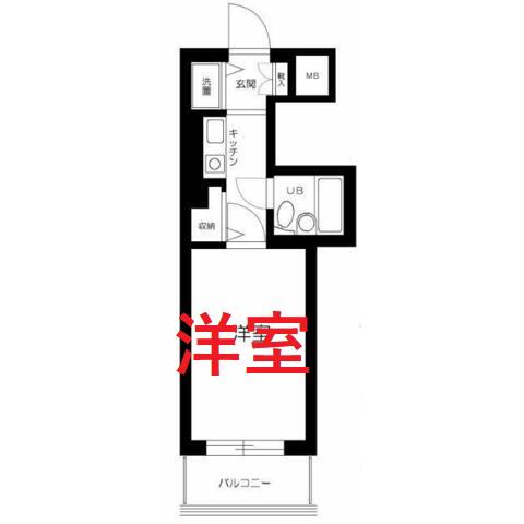 メルシー上池台(1K/4階)の間取り写真