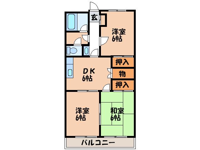 オリエンタルハイツ(3DK/4階)の間取り写真