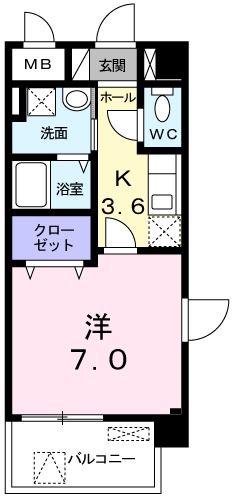 センチュリー善(1K/5階)の間取り写真