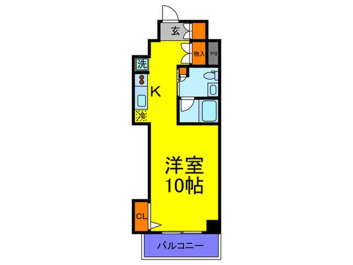 レジディア神戸磯上(1K/7階)の間取り写真