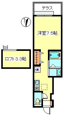 BELLEZA VILLA 一橋学園(1K/1階)の間取り写真