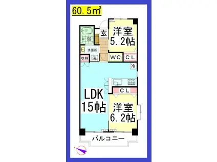 TD タウンコート湘南(2LDK/1階)の間取り写真
