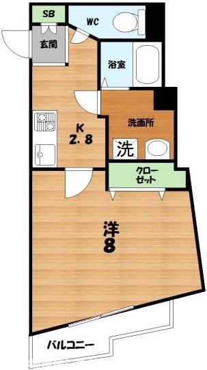 リベールくずは(1K/1階)の間取り写真