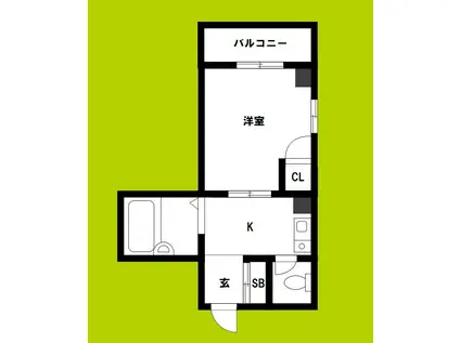 クリオコート新今里リバーサイド(1K/7階)の間取り写真
