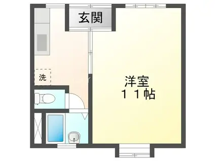 すみれ荘(1K/2階)の間取り写真