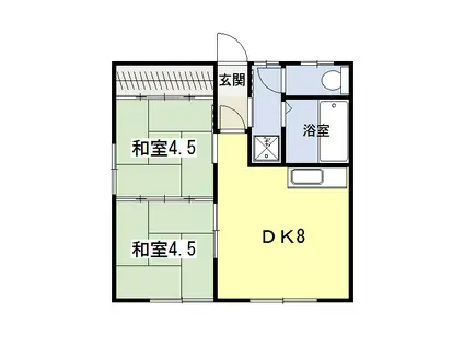 コーポ中丸2(2DK/2階)の間取り写真
