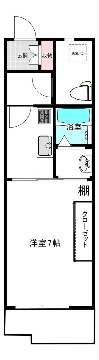 モナーク三軒茶屋(1K/4階)の間取り写真