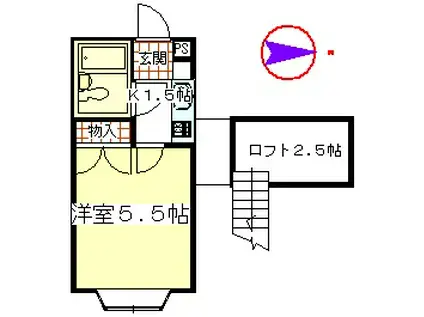 プレステージ荻窪(1K/2階)の間取り写真