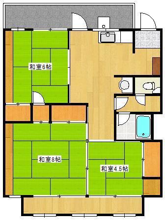 酒井ビル(3DK/4階)の間取り写真