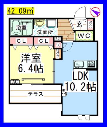 フローレンス(1LDK/1階)の間取り写真