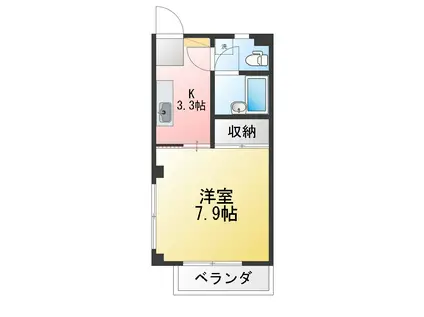 アパルトメントハウスY(1K/1階)の間取り写真