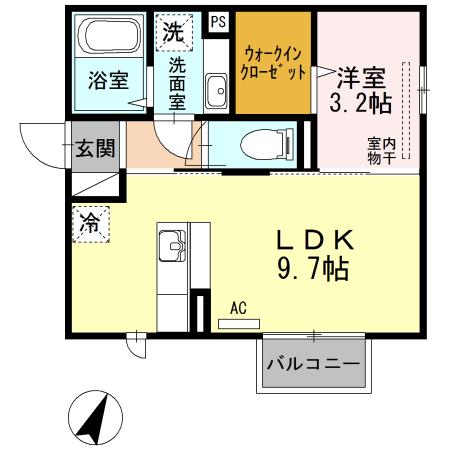 パインハウスIV 205(1LDK/2階)の間取り写真