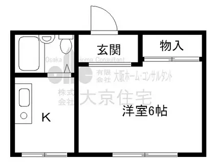 シャルマンコーポイナバ(1K/1階)の間取り写真