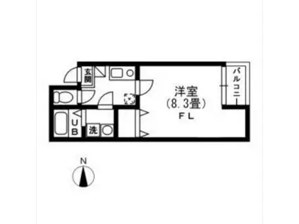 アムール仙台(1K/2階)の間取り写真