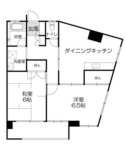 グレイスビル(2DK/4階)の間取り写真
