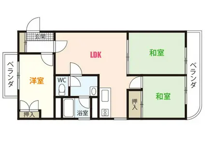 T&K観光ビル(3LDK/3階)の間取り写真