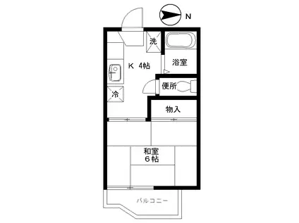 フォーブル成田西(1K/2階)の間取り写真