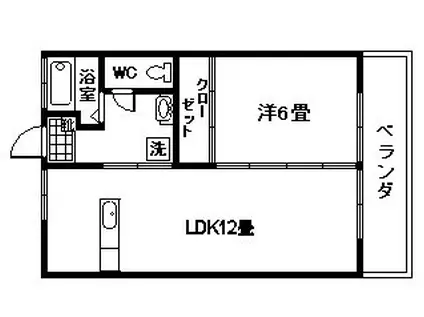 第二藤崎ビル(1LDK/3階)の間取り写真