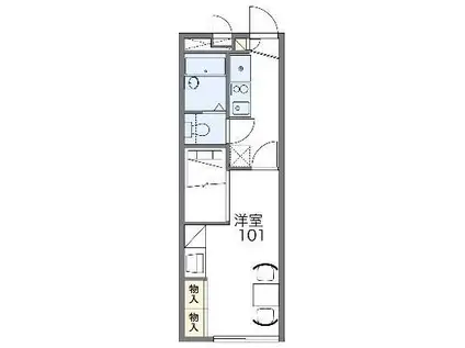 レオパレス フレンズ(1K/1階)の間取り写真
