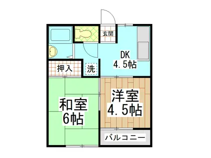 並木マンション(2DK/1階)の間取り写真