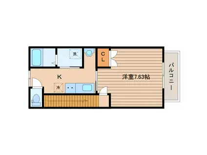 スペリオーレ(1K/2階)の間取り写真