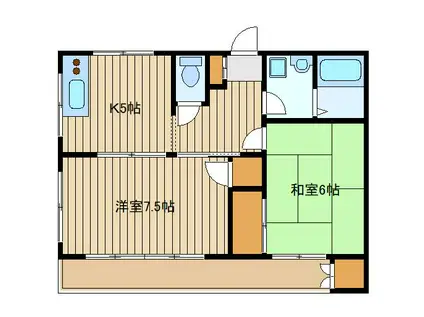 下田アパート(2K/2階)の間取り写真