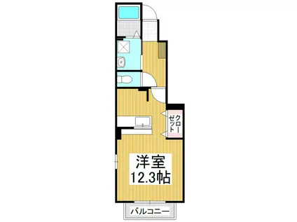メゾン・サンパティーク(ワンルーム/1階)の間取り写真